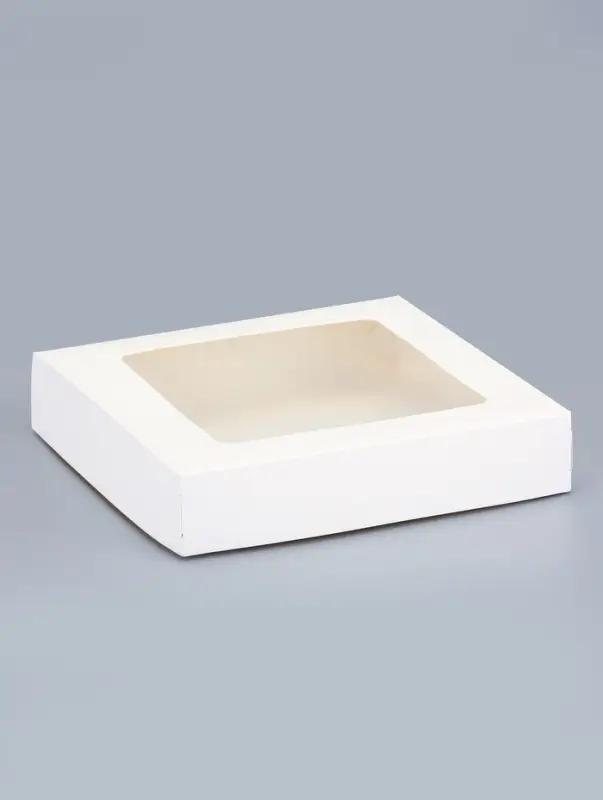 Контейнер навынос, с окном, белый, 20&times;20&times;4 см