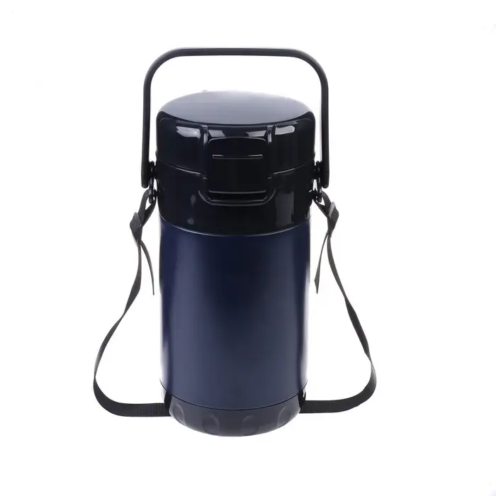 Термос для еды, 2.6 л, 4 контейнера, нержавеющая сталь, синий