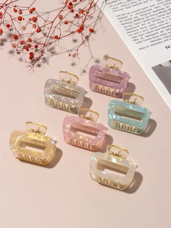 Краб для волос "Кимберли мини" пастель перламутр, 5,5х4 см, микс