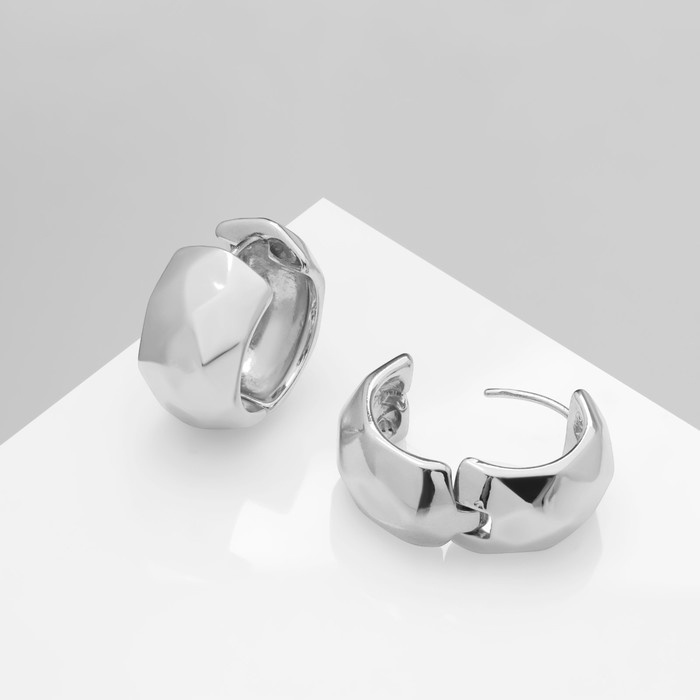 Серьги-кольца «Аккорд» орнамент, цвет серебро Серьги-кольца «Аккорд» орнамент, цвет серебро