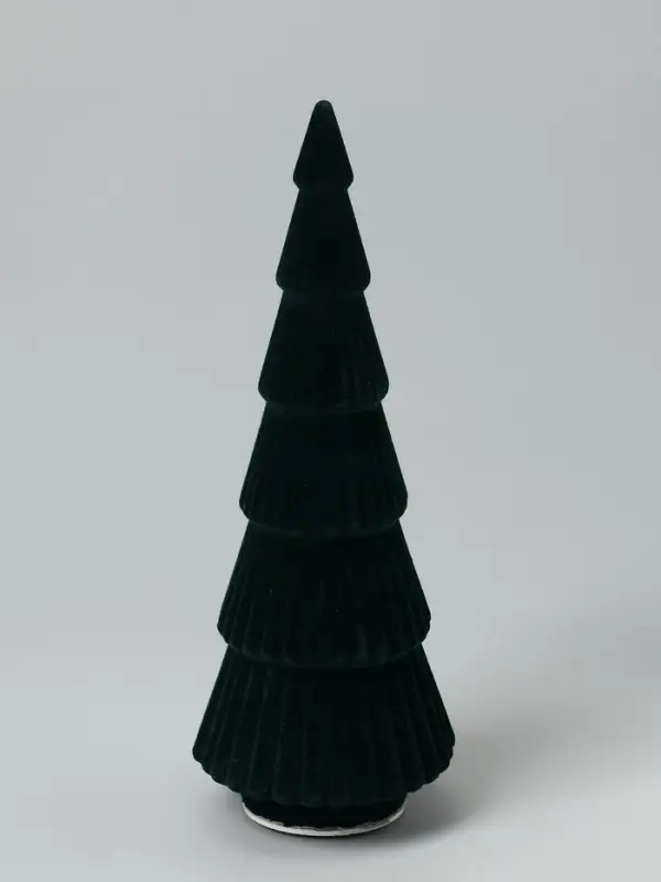 Фигура светодиодная "Елка зеленая бархатная", 5 LED, 23 см, от бат. 3xAG13, Т/БЕЛЫЙ