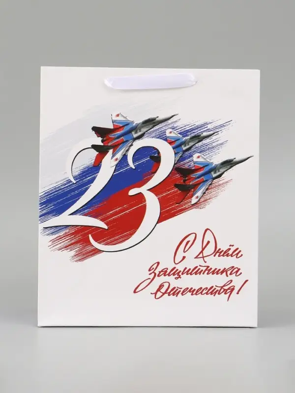 Пакет подарочный ламинированный &laquo;День 23 февраля&raquo;, 25.5&times;30&times;9 см
