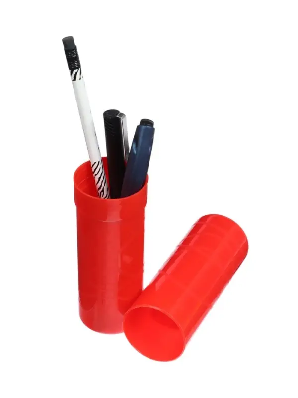 Пенал - тубус Calligrata, 40&times;195 мм, пластиковый, красный