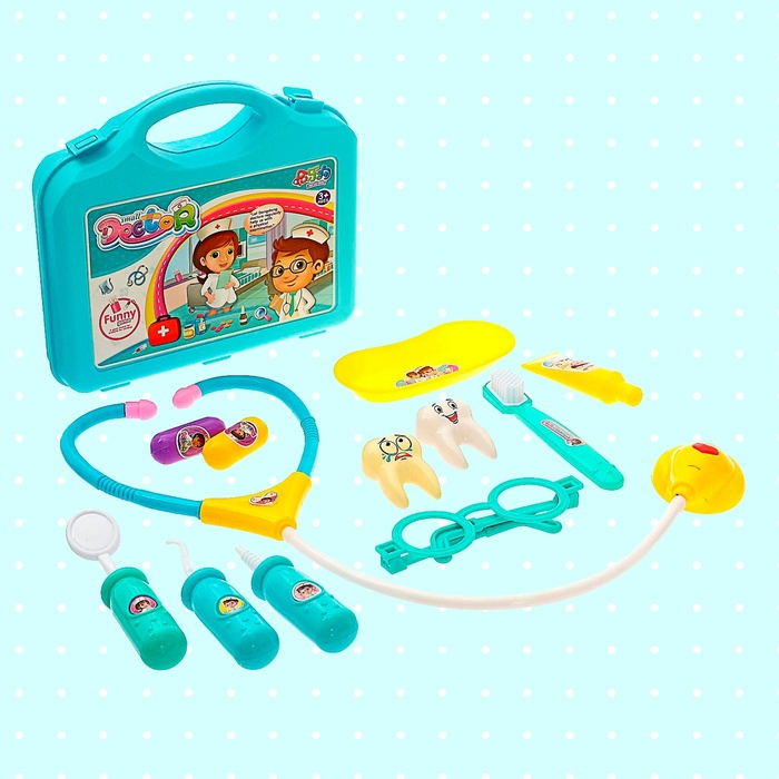 Игровой набор доктора «Лечим зубки» в чемодане Игровой набор доктора «Лечим зубки» в чемодане