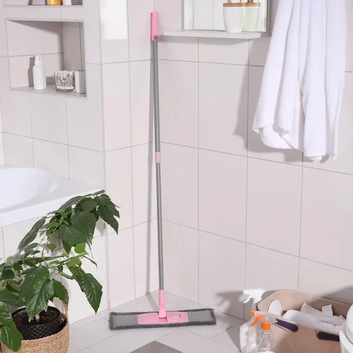 Швабра для мытья пола плоская с телескопической ручкой Raccoon, 40&times;14&times;90(120) см, микрофибра
