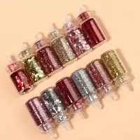 Блёстки для декора &laquo;Нежность&raquo;, мелкие/средние/крупные, 12 бутылочек