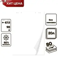 Блокнот для флипчарта Calligrata, 67.5&times;98 см, 20 листов, 80 г/м&sup2;, белизна 92%, белый