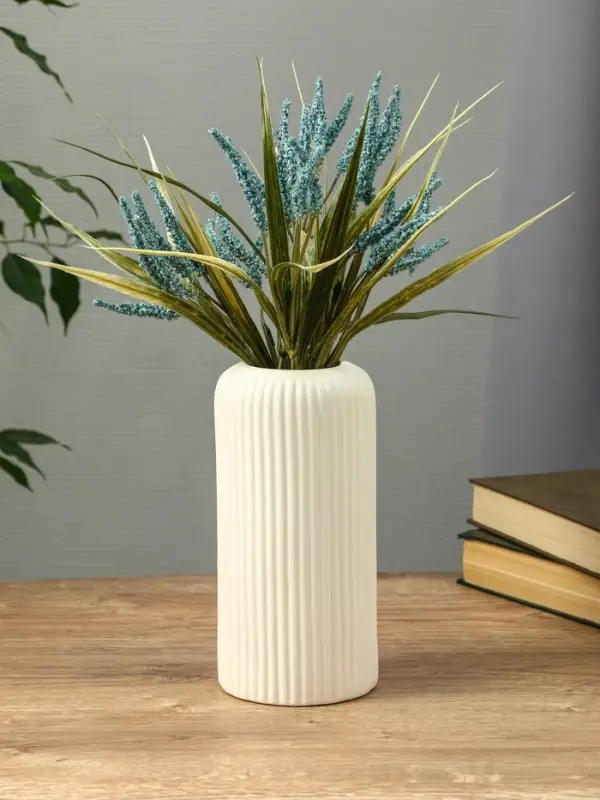 Ваза керамика настольная Ваза керамика настольная "Флоранс классик" 20х9,5х7 см, белый