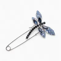 Булавка &laquo;Стрекоза&raquo;, 7.5 см, синяя в серебре