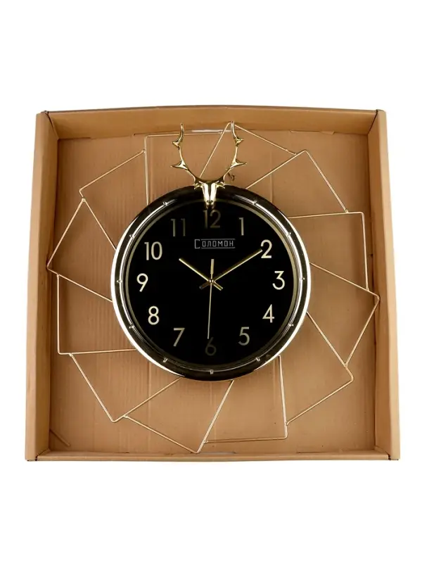 Часы настенные интерьерные &laquo;Олень&raquo;, бесшумные, плавный ход, 51&times;51 см, d=26 см, от батарейки 1хАА