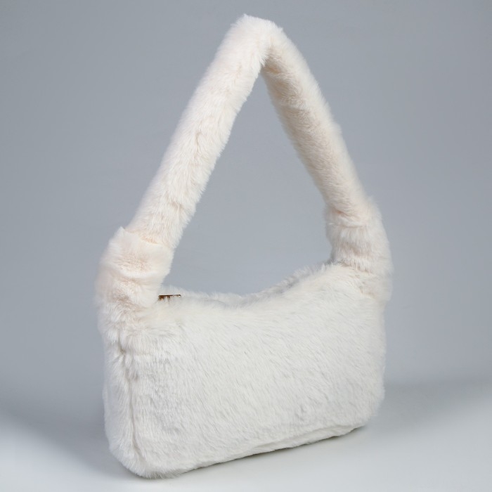 Плюшевая сумка-багет, белая