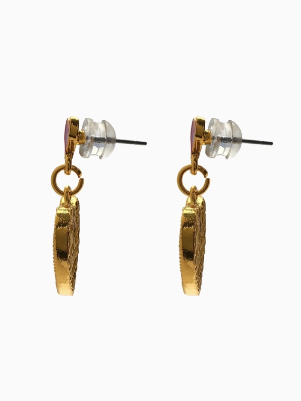 Серьги «Галиотис» сердце, цвет зелёный в золоте Серьги «Галиотис» сердце, цвет зелёный в золоте