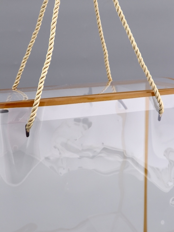 Коробка из PET с ручками, золотая, 25 х 25 х 10 см Коробка из PET с ручками, золотая, 25 х 25 х 10 см