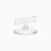 Ценникодержатель на круглой подставке, пластик, 5&times;5&times;2.9 см, прозрачный