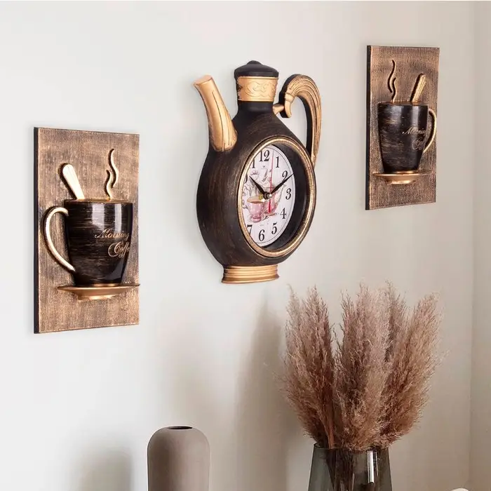 Часы настенные интерьерные для кухни &laquo;Сангино&raquo;, бесшумные, 26.5&times;24 см, черная медь, от батарейки 1&times;АА