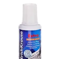 Корректирующая жидкость 20 мл, ErichKrause Extra, на основе растворителя, кисть