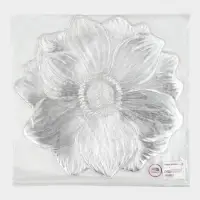 Набор салфеток для стола Доляна &laquo;Цветок&raquo;, 38&times;38 см, 4 шт., ПВХ, серебристый