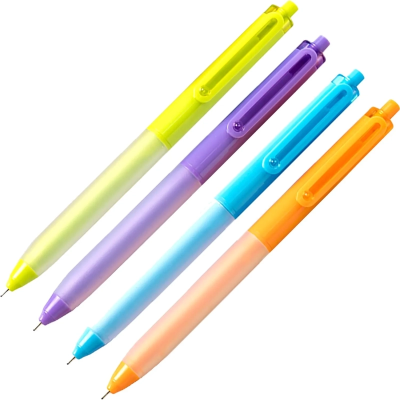 Ручка шариковая автомат. Deli EQ51-BL,иг.нак 0,7,мягк.грип,син,в асс