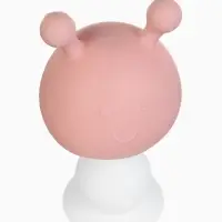 Прорезыватель силиконовый для зубов с погремушкой 3 в 1 M&B «Зайка», розовый