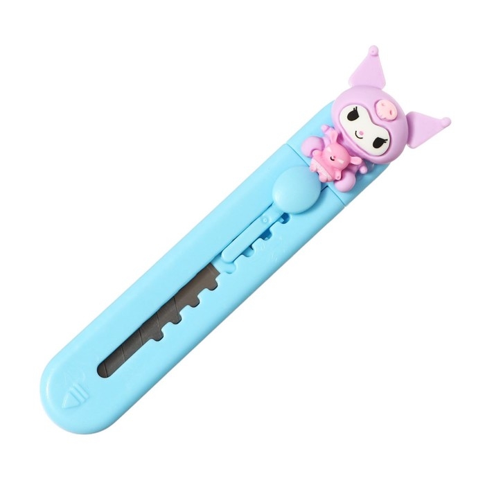 Нож канцелярский 9мм Kuromi, пластиковый корпус, в пакете с европодвесом Нож канцелярский 9мм Kuromi, пластиковый корпус, в пакете с европодвесом