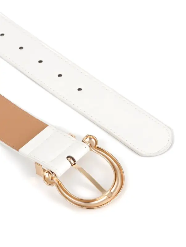 Ремень женский, 4&times;110 см, без винта, пряжка золотистая, 1 прокол, белый
