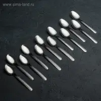 Ложки чайные «Крапинка», длина 13,5 см, 12 шт, цвет серебряный Ложки чайные «Крапинка», длина 13,5 см, 12 шт, цвет серебряный