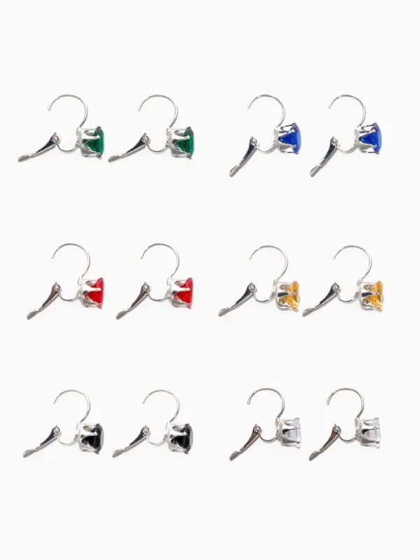 Серьги со стразами &laquo;Конфетти&raquo;, каникулы круг, цвет МИКС в серебре