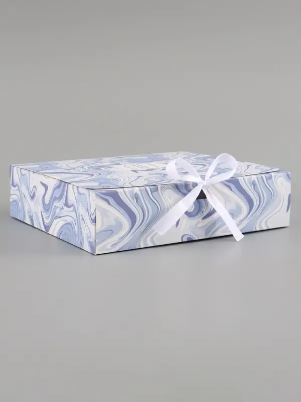 Коробка подарочная самосборная Gift, 20&times;18&times;5 см, с лентой