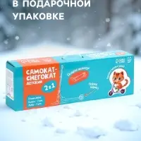 Самокат-снегокат 2 в 1 Snow Cat, колёса 120 мм, голубой, сиреневый