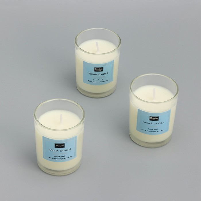 Набор свечей ароматических  Набор свечей ароматических "Aroma Candle", морская вода, 3 шт