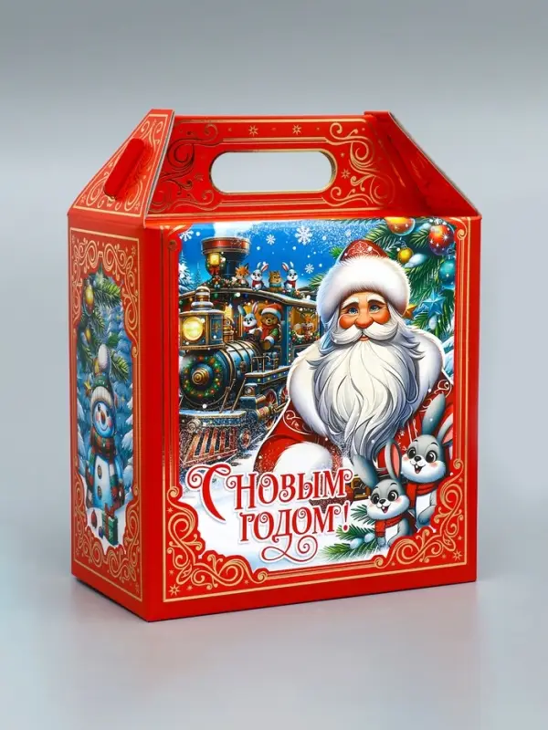Коробка подарочная новогодняя «Путешествие на паровозе» 21×12×27 см Коробка подарочная новогодняя «Путешествие на паровозе» 21×12×27 см
