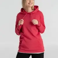 Толстовка с капюшоном унисекс Hoodie, красный меланж, размер XS