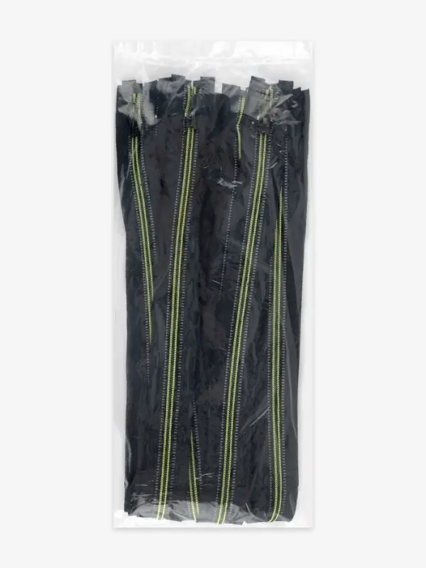 Молния &laquo;Спираль&raquo;, №5, разъёмная, светоотражающая, замок автомат, 60 см, чёрная, зелёная