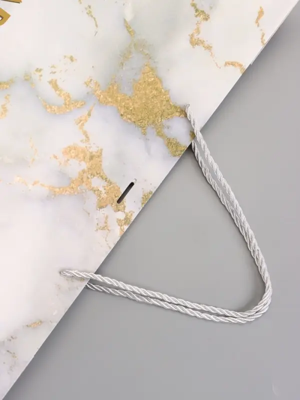 Пакет подарочный "Мрамор" , белый , с бантиком, 43 х 32 х 14 см