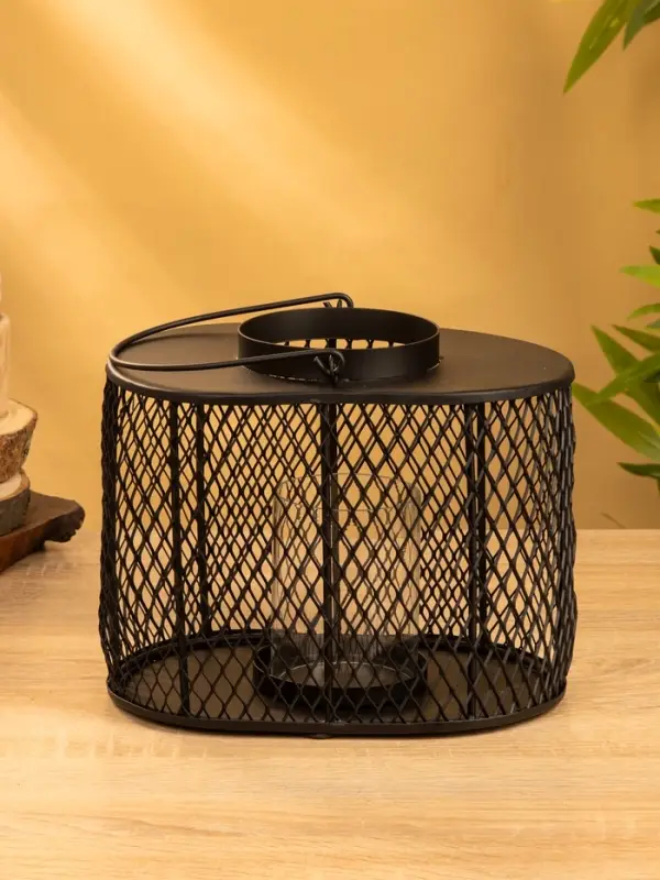 Подсвечник фонарь со стеклянной колбой 19,5х23х15,5 см, d 10 см, металл, цв. чёрный