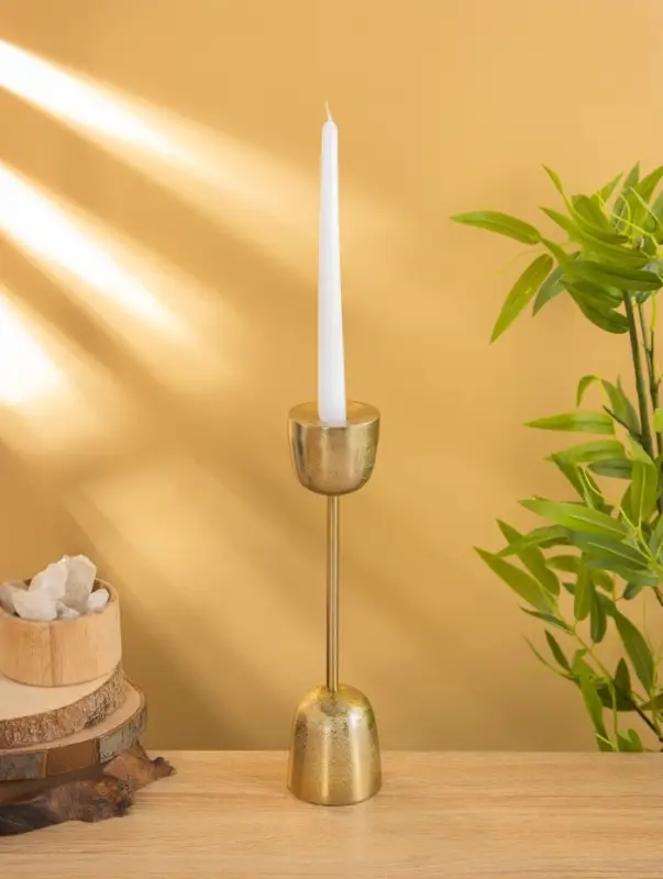 Подсвечник «Факел», 31 см, алюминий, золото Подсвечник «Факел», 31 см, алюминий, золото