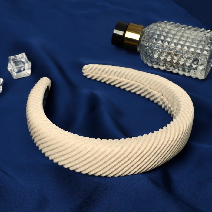 Ободок для волос Ободок для волос "Полоса" 3 см, бежевый