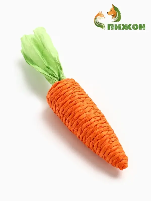 Игрушка-когтеточка для кошек Игрушка-когтеточка для кошек "Морковка", 13 см, оранжевая