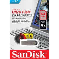 Флеш-память SanDisk Ultra Flair, 64Gb, USB 3.0, с/чер, SDCZ73-064G-G46