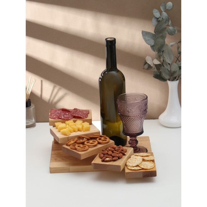 Доска для подачи с подиумами, этажерка 28×19.5×11см, берёза Доска для подачи с подиумами, этажерка 28×19.5×11см, берёза