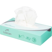 Салфетки косметические Luscan 3сл 80шт/уп белые