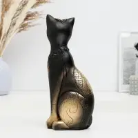 Фигурка гипс &laquo;Кот Фараон&raquo;, чёрная в золоте, 28 см