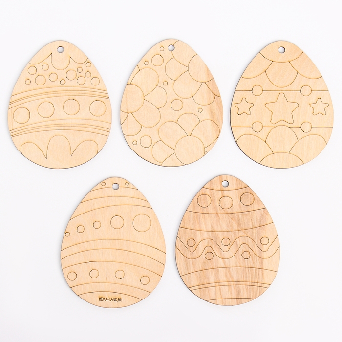 Заготовки для творчества. Роспись по дереву «Пасха: пасхальные яйца», 5 шт Заготовки для творчества. Роспись по дереву «Пасха: пасхальные яйца», 5 шт