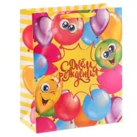 Пакет подарочный ламинированный, упаковка, «Весёлого дня рождения!», ML 23 х 27 х 11.5 см