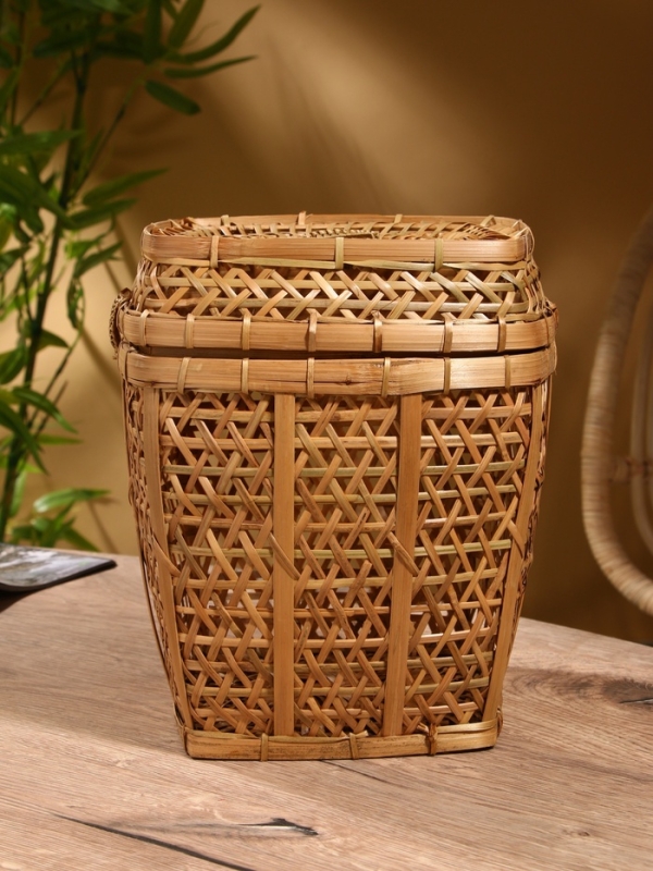 Корзина плетёная  Корзина плетёная "Баскет" бамбук 24х24х28 см, светлая