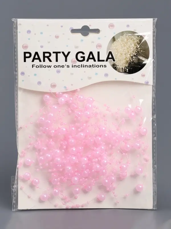 Гирлянда для декора из бусин, розовая Гирлянда для декора из бусин, розовая