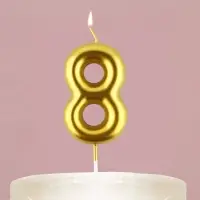 Свеча для торта, цифра «8», золото, 9,5 х 4 см