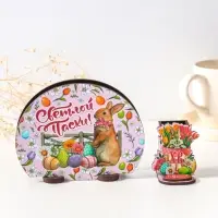 Набор пасхальный салфетница+подставка под зубочистки №2 ,10х12,8х5 см;/ 3,7х5,8х5,8 см