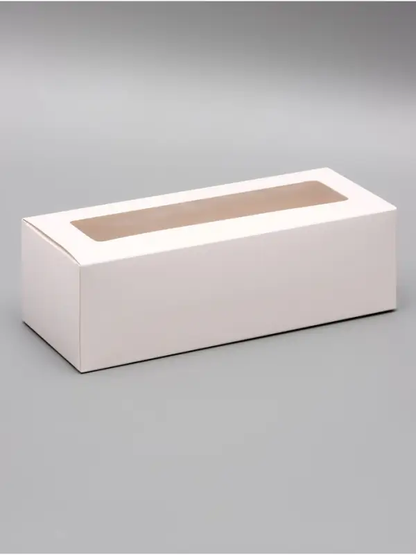 Коробка с окном под рулет, белая, 26&times;10&times;8 см, МИКС