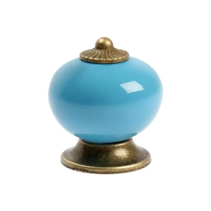 Ручка-кнопка DOME Ceramics 003, керамическая, синяя